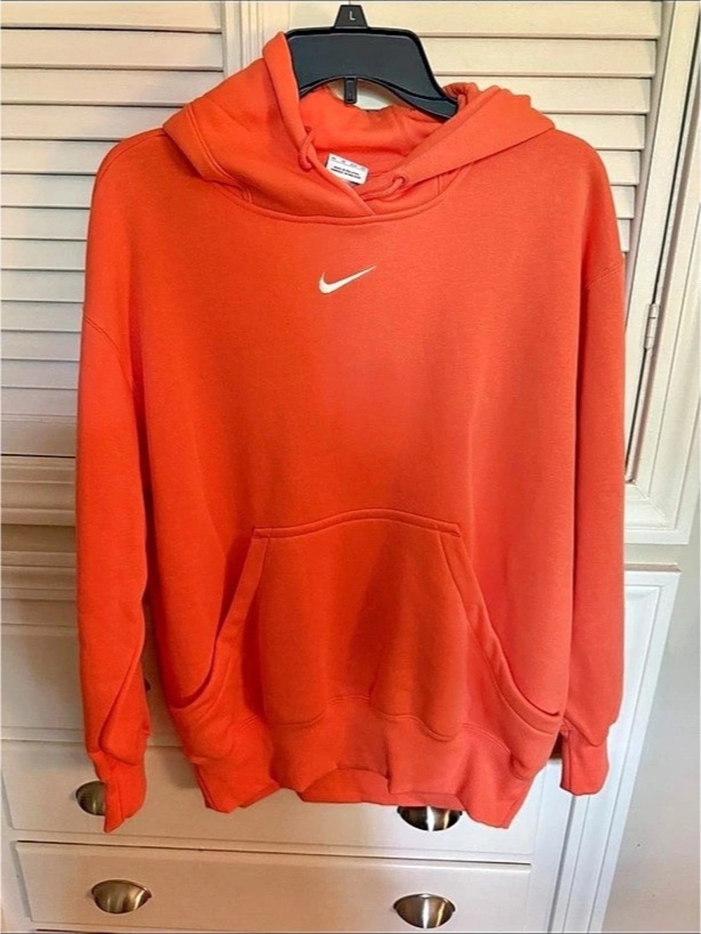 Nike Solo Swoosh Fleece Pullover Hoodie Coral XS